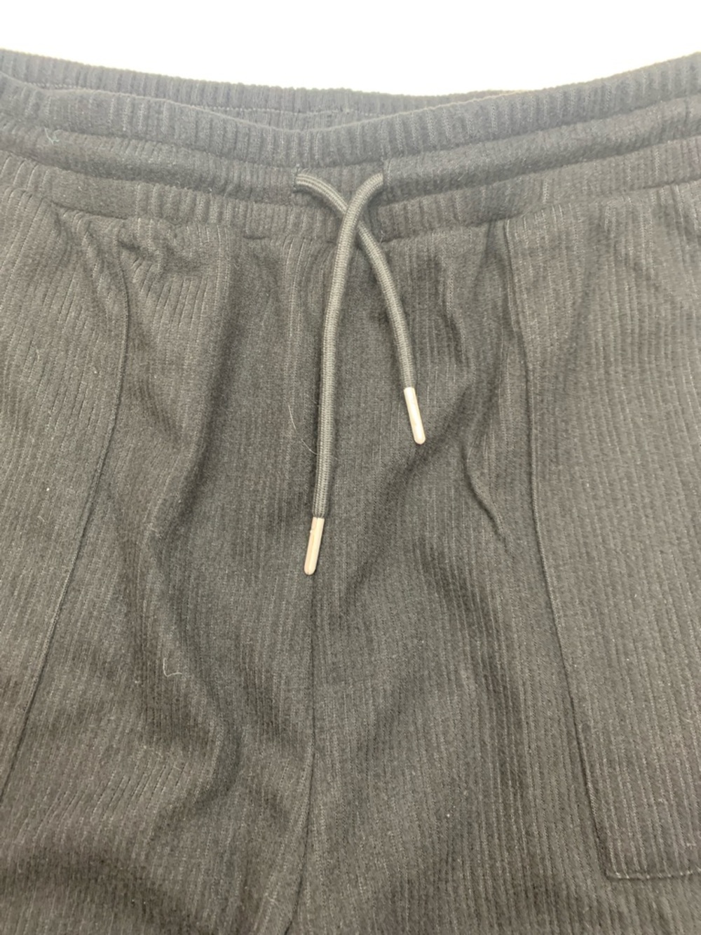 Halara size large new Black Wide-Leg Cargo Pants velour Ribbed casual relaxed - Picture 7 of 12